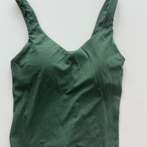 Aerie Forest Green V-neck Athletic Women's Top Full length